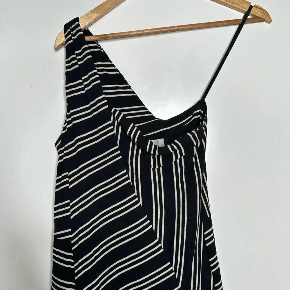 Maeve Anthropologie Moka One-Shoulder Stripe Dress Size Small - Picture 4 of 10